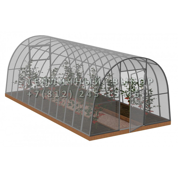 Теплица из поликарбоната Усиленная Арочная 3,5х6 h=2 м профиль 30х30 мм