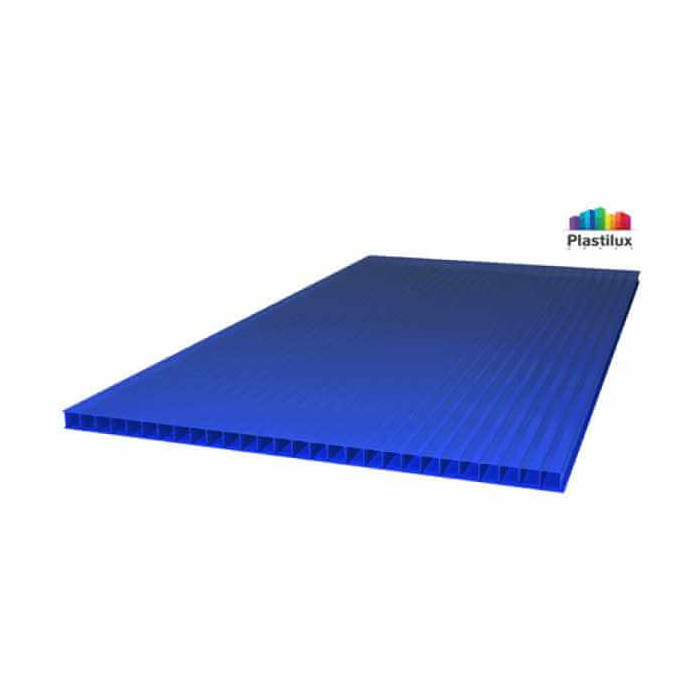 Сотовый поликарбонат 4 мм ROYALPLAST 2-UV ГОСТ синий 2100х12000 мм